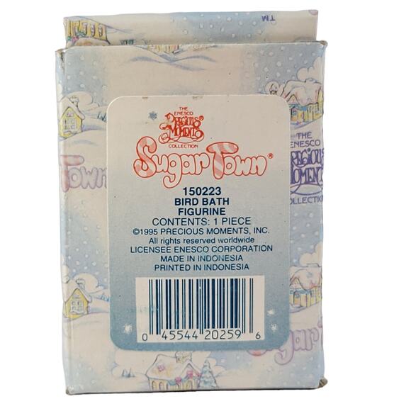 Precious Moments Sugar Town Bird Bath Figurine Enesco 150223 1995 - Picture 11 of 16